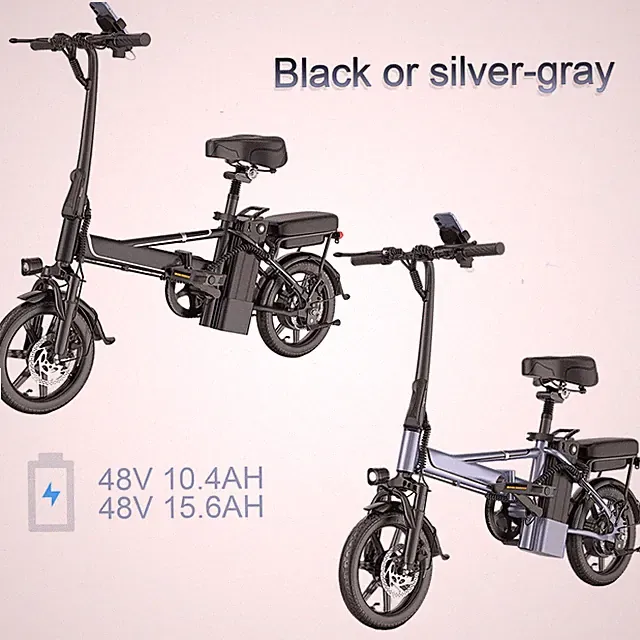 14Inch Ebike 500W Folding Electric Bike Bicycle 48V 10.4AH/15.6 AH 500W