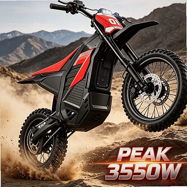 3550W Electric Dirt Bike 48V 26AH Up to 40MPH&53Miles Off-Road E-Mountain Bike