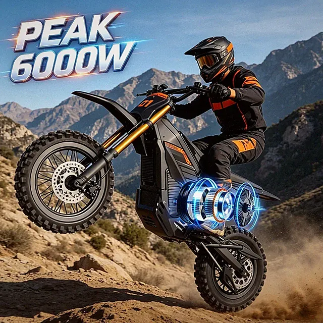 6000W 60V 30AH Electric Dirt Bike 80km/h Off-Road E-Mountain Bike
