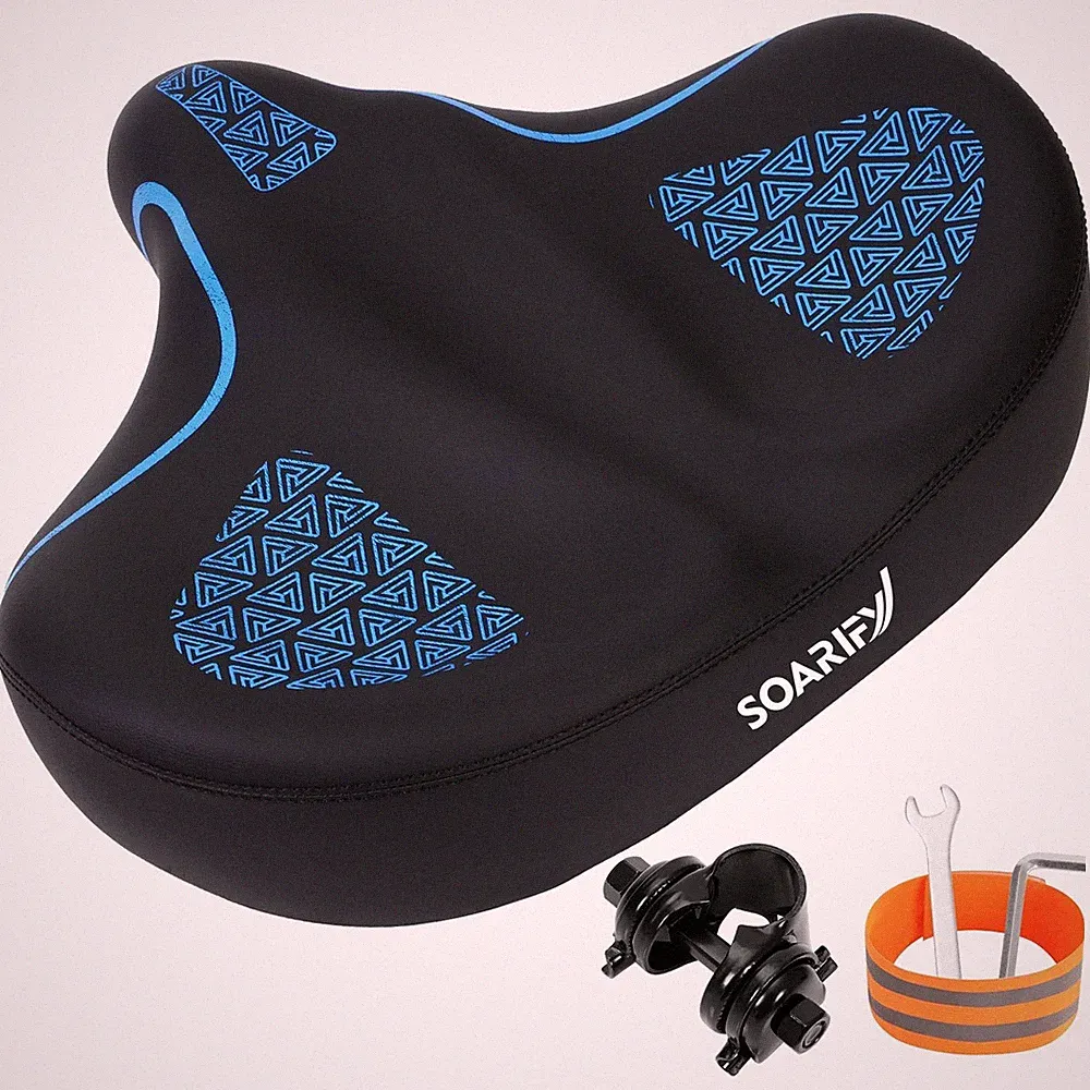 Comfort Bike Seat, Extra Large Oversized Bicycle Seat for Men Women,Waterproo...