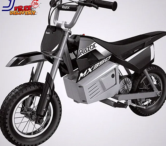 Dirt Rocket MX350 Black with Decals up to 14 Mph 24V Electric Dirt Bike NEW