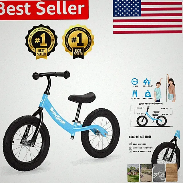 Durable 14 Inch Balance Bike with Footrest - Perfect Gift for Little Adventurers
