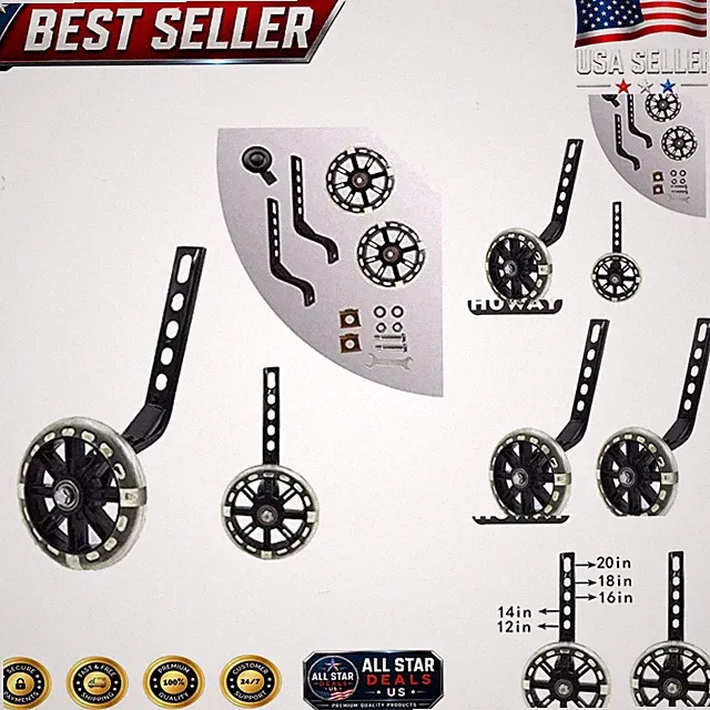Durable Thermoplastic Training Wheels for Safe Kids Learning - Up to 100 lbs