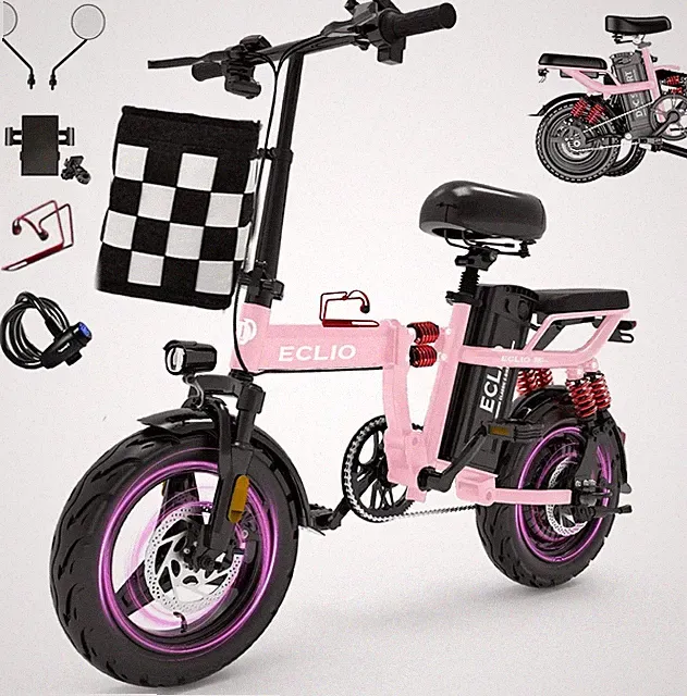 Eclio 14" E-City Bike Folding Electric Bike Peak 800W Motor 25MPH 48V 14Ah Ebike