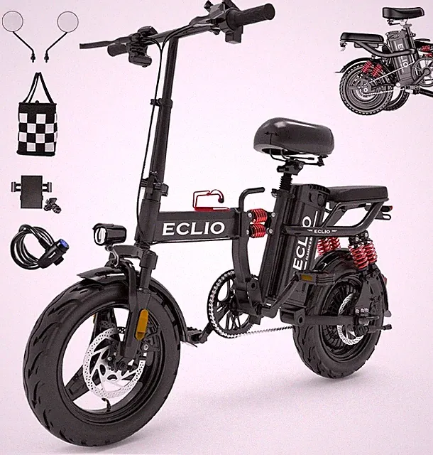 Eclio 14" Folding E-City Bike Peak 800W EBike 25MPH Electric Bike Up to 55 miles