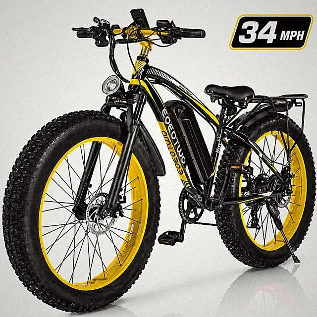 EOEOTWO 26" Fat Tire Electric Bike Adults 1500W 34MPH 60Miles Mountain Ebike