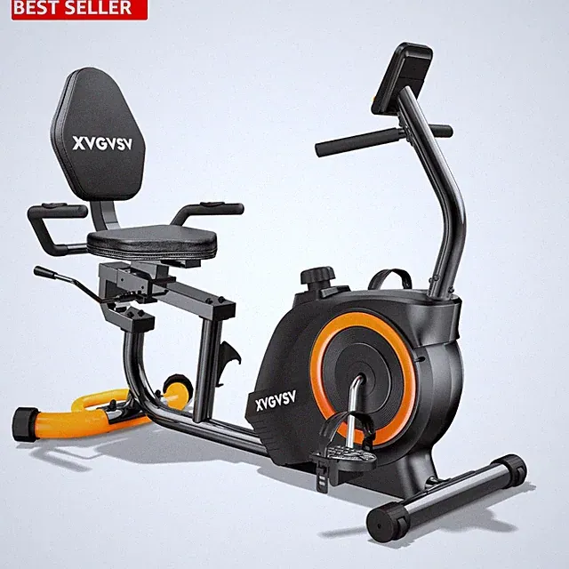 Home Fitness Made Easy: Recumbent Exercise Bike with Pulse Sensors & Display