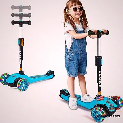 Kids Scooter - 3 Wheel Scooter for Kids Ages 3-12 - Adjustable 1003 - Blue