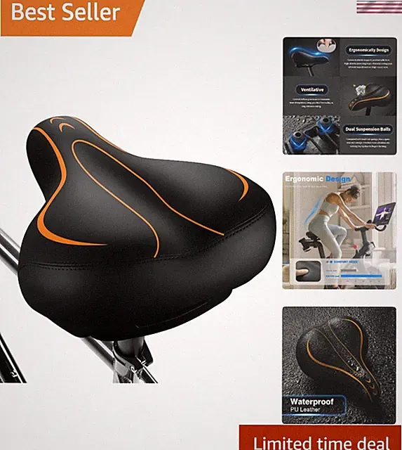Oversized Waterproof Bike Seat with Memory Foam - Comfort for Every Cyclist