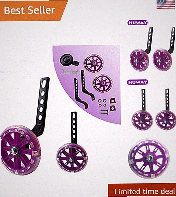 Universal Child Bike Training Wheels - Supports Riders Up to 100 lbs