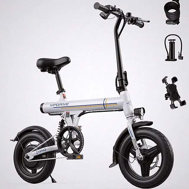 VIPDRIVE 14" Folding Electric Bike 20MPH 36V 500W City Electric Bikes for Adults