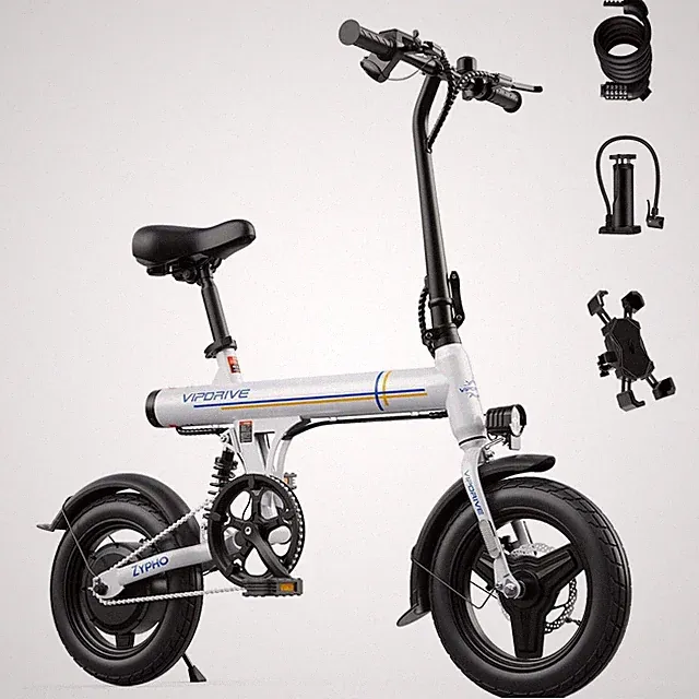 Vipdrive 14" Folding Electric Bike 36V Peak 500W Commuter City ebikes for Adults